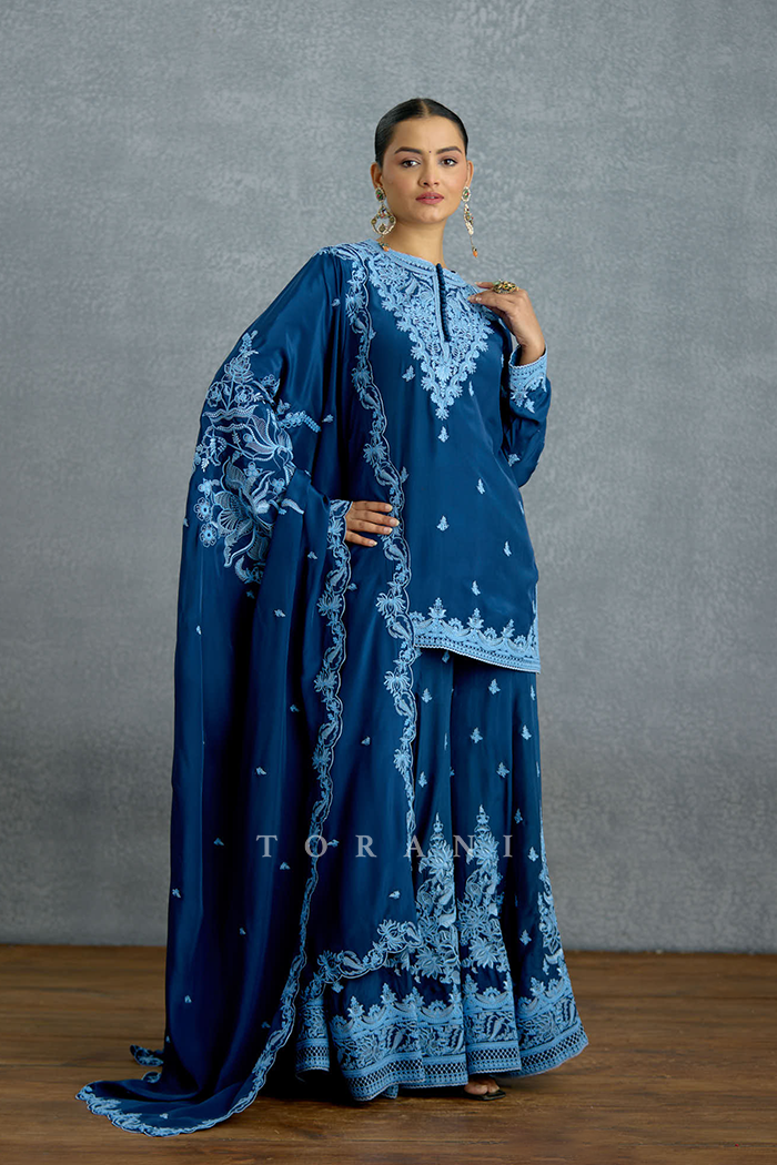 Shayamala Nilaaya Sharara Set