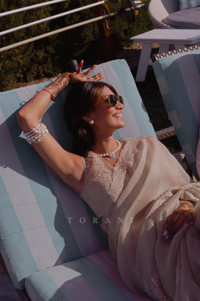 Nidhi in our Jaituni Yuvani Advaita Saree Set