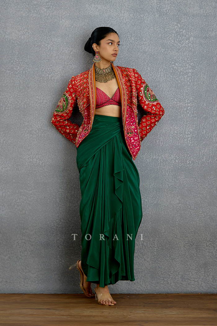 Harit Rasa Patola Jacket Set