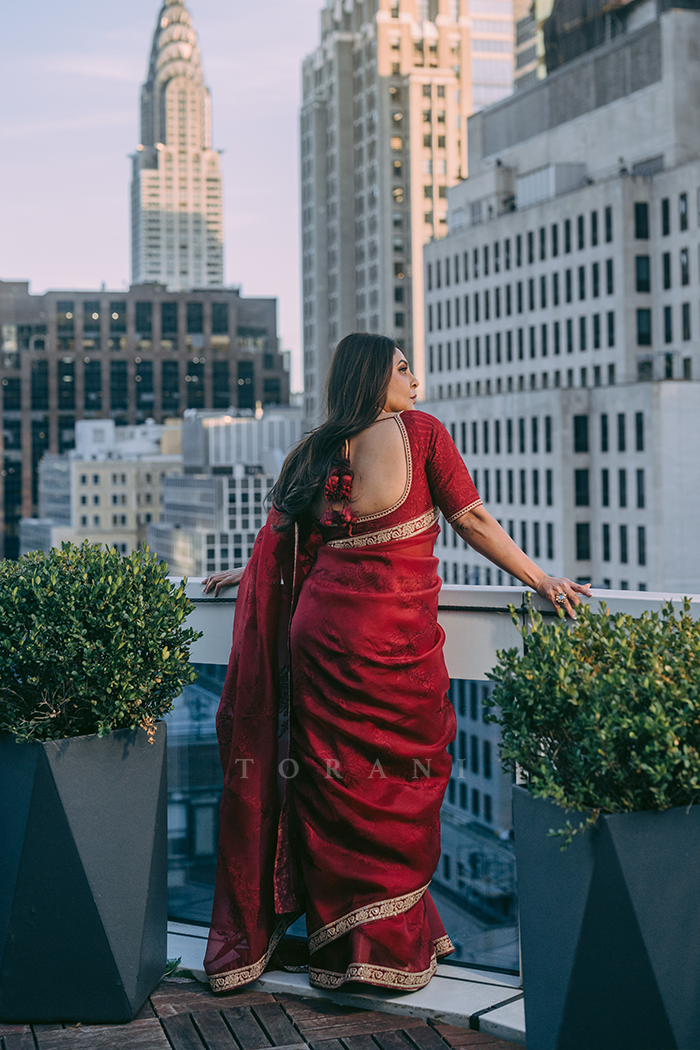 Shefali Shah In Our Custom Sindoori Divyanshi Saree Set