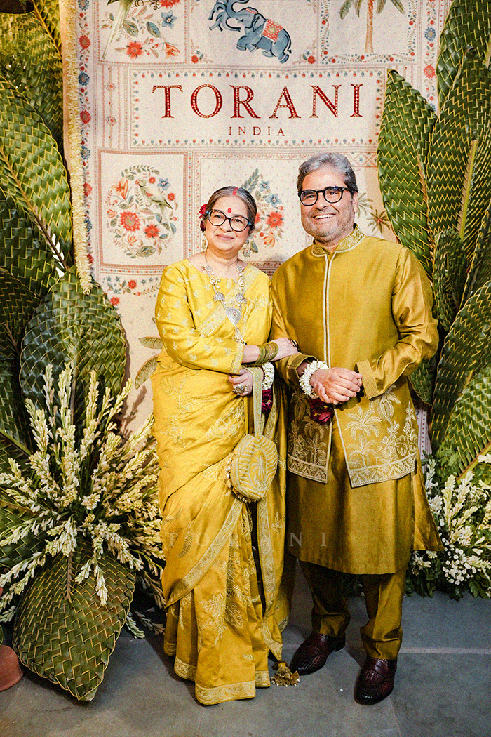 Rekha & Vishal Bhardwaj in our Henna Custom Sets