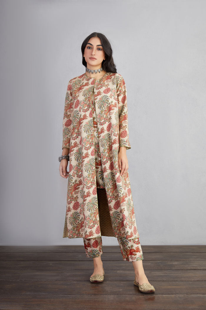 Airawata Ecru Dhuni Jacquard Jacket