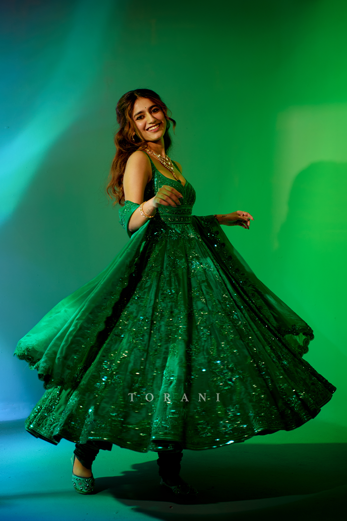 Priya P Varrier in our Parnabha Aruna Anarkali Set