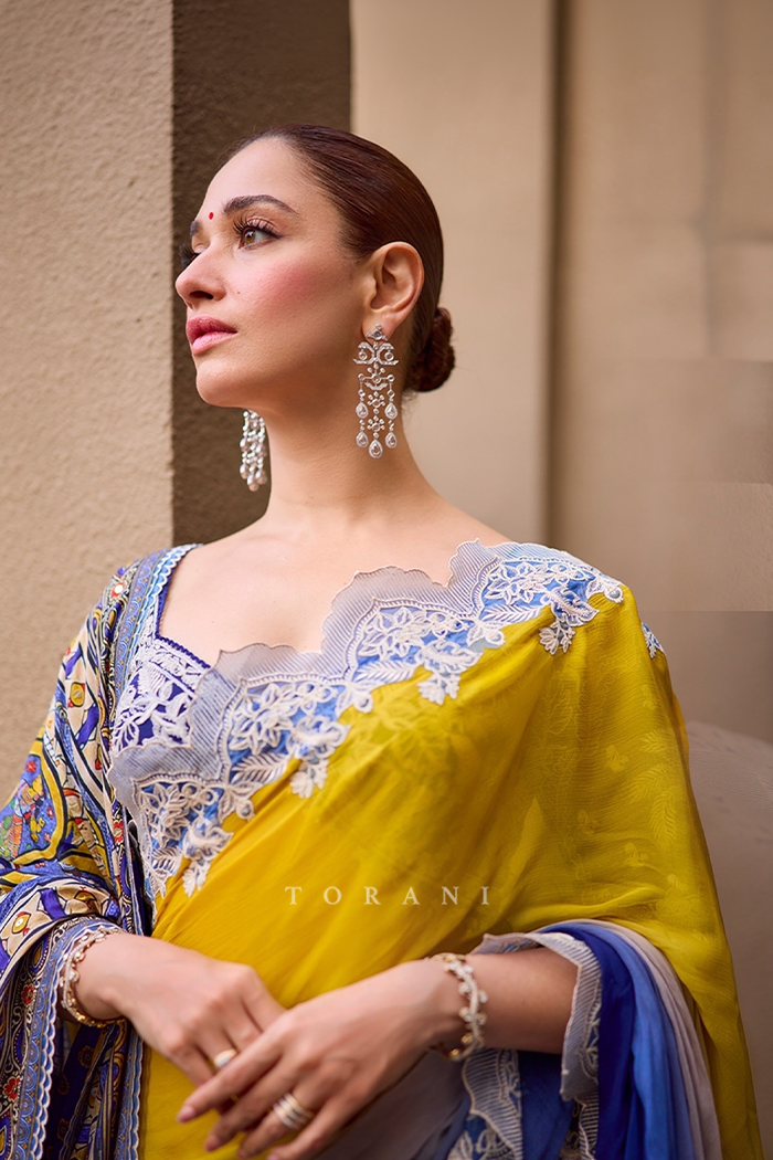 Tamannaah Bhatia in our Gaach Mithila Saree Set