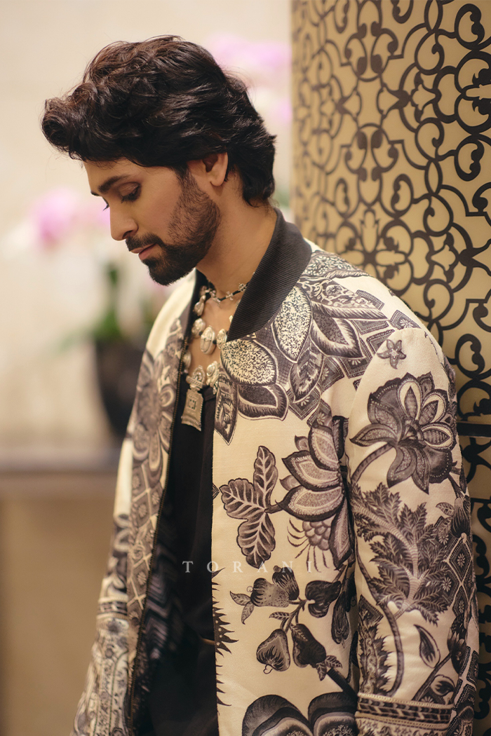 Ankush Bahuguna in our Kalamkari Darshit Bomber Jacket