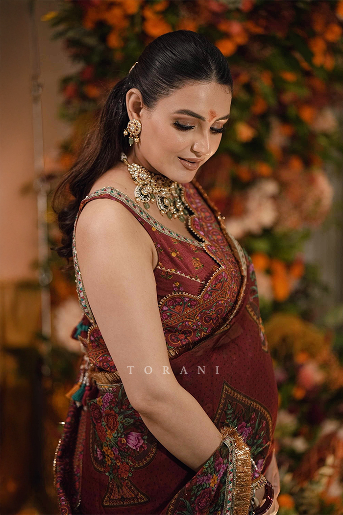 Rubal Wadhwa in our Dil Surkh Fareena Saree Set