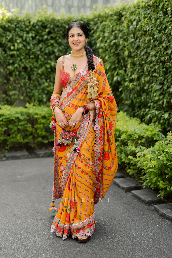 Shaneez in our Dil Seher Shrim Masha Saree Set