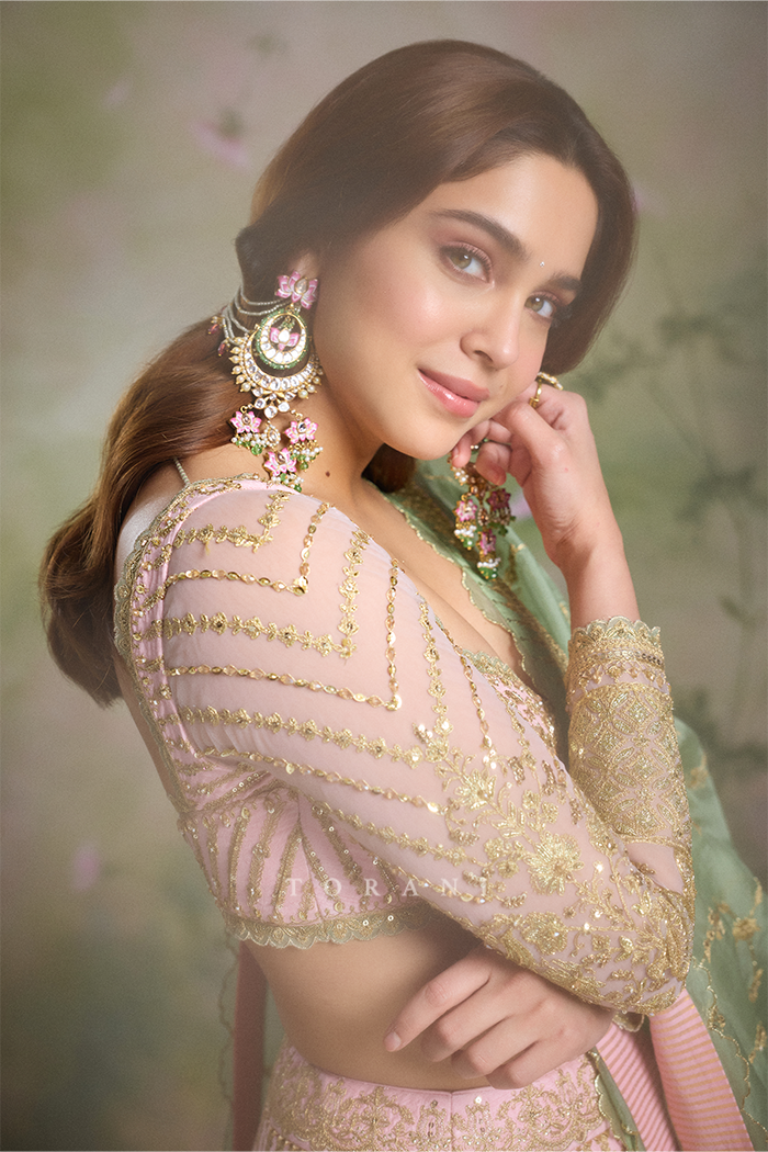 Sharvari Wagh in our Sheesh Gul Eira Pusta Lehenga Set