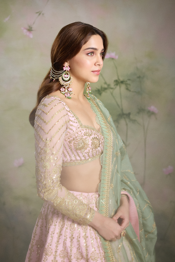 Sharvari Wagh in our Sheesh Gul Eira Pusta Lehenga Set