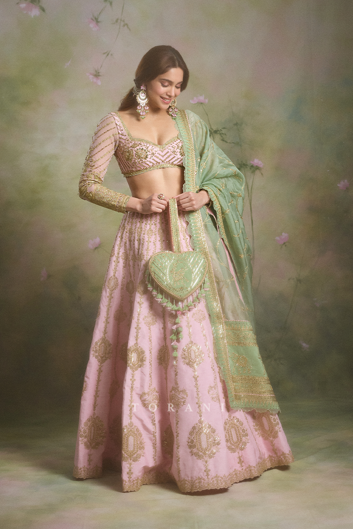 Sharvari Wagh in our Sheesh Gul Eira Pusta Lehenga Set