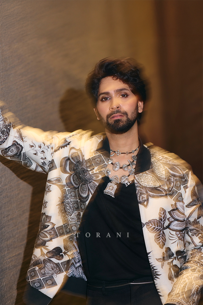 Ankush Bahuguna in our Kalamkari Darshit Bomber Jacket