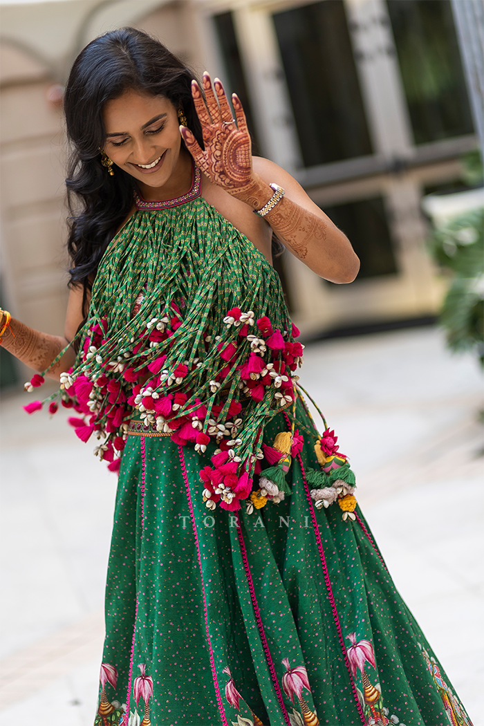 Diya in our Panna Ashwamedha Lehenga Set