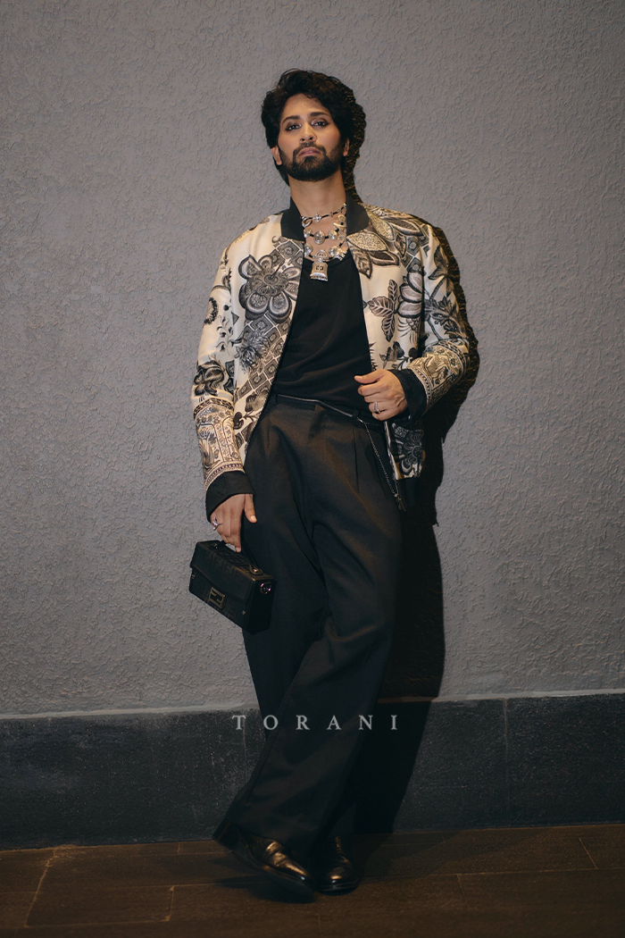 Ankush Bahuguna in our Kalamkari Darshit Bomber Jacket