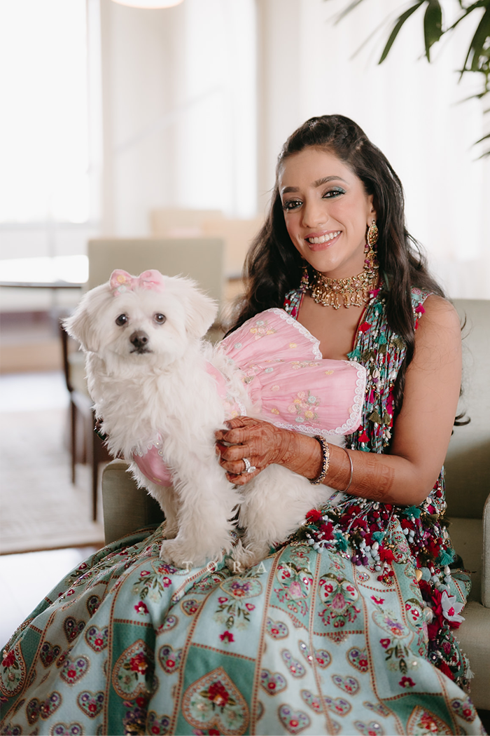 Dhruvi & Shubhankar in our Firoza Dil Nawaz Custom Set
