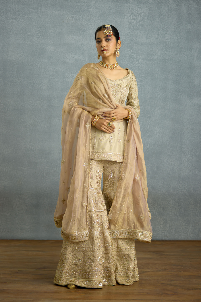 Zard Noor Malka Gharara Set