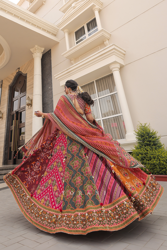 Simmi Pinjani in our Rangili Meenakshi Dhruvi Lehenga Set
