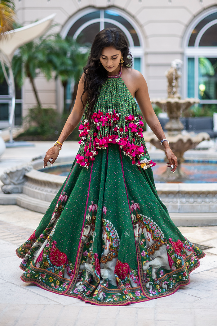 Diya in our Panna Ashwamedha Lehenga Set