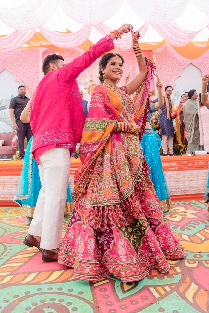Anushka Agarwal in our Rangili Dhruvi Drashti Lehenga Set