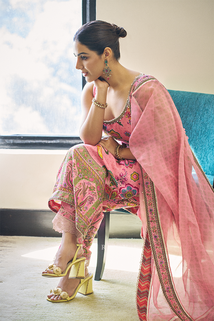 Samyuktha in our Pankaja Anvita Kurta Set