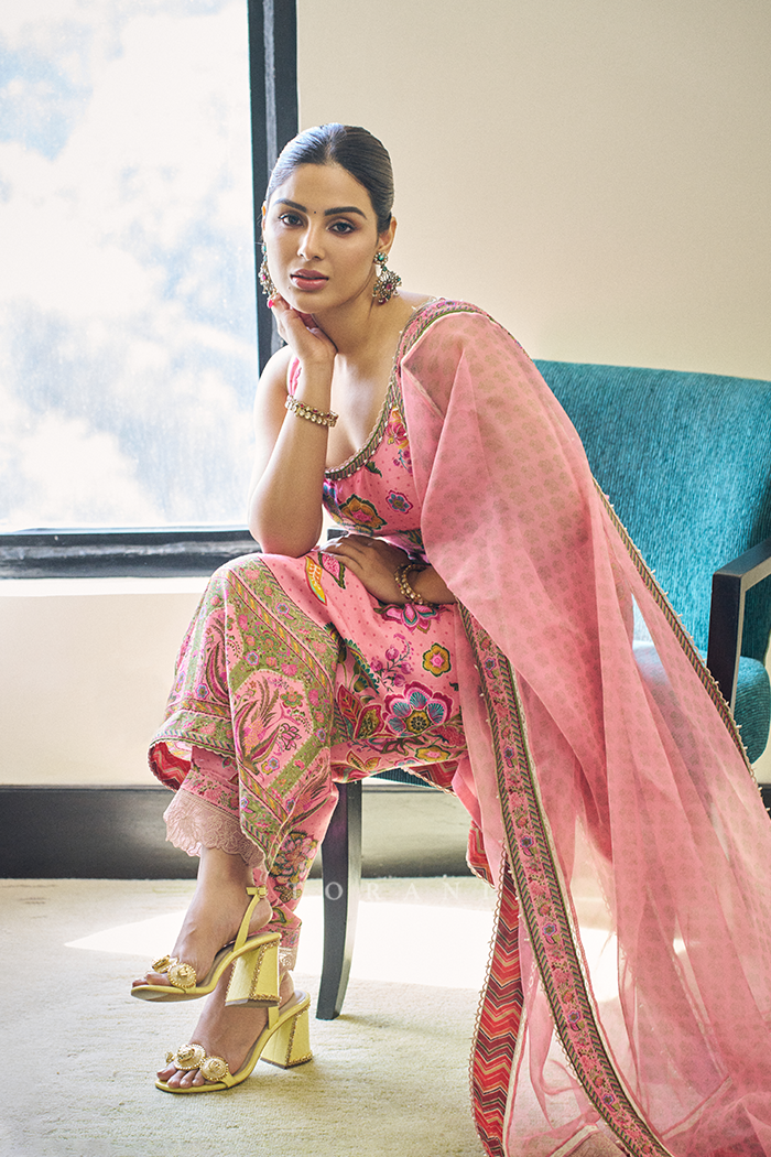 Samyuktha in our Pankaja Anvita Kurta Set