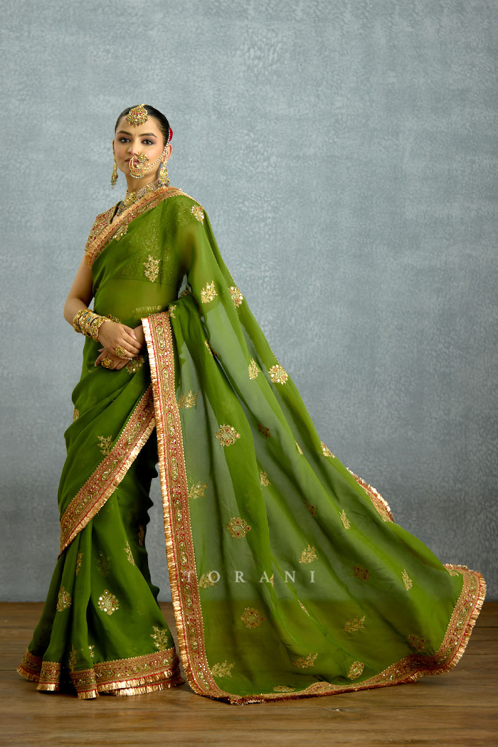 Nauhari Sabz Mumtaz Saree