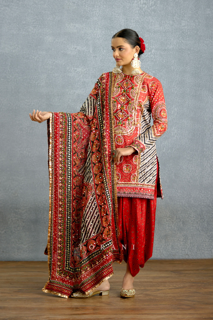 Raktima Patola Cowl Kurta Set