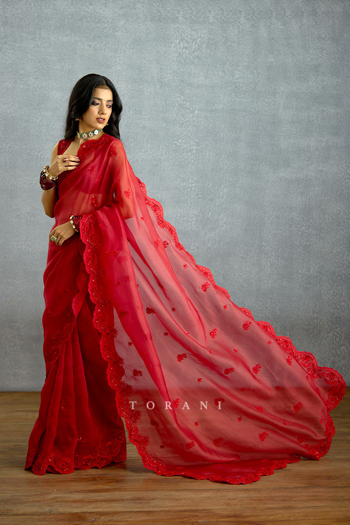 Surkh Nitya Saree