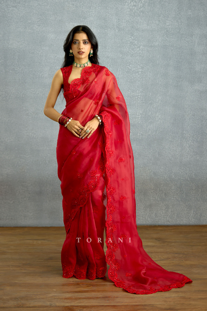 Surkh Nitya Saree