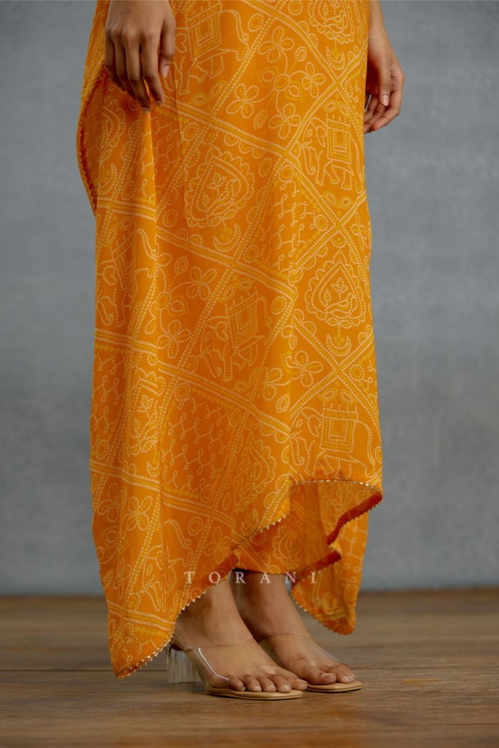 Aftabiya Zard Kaftan Set