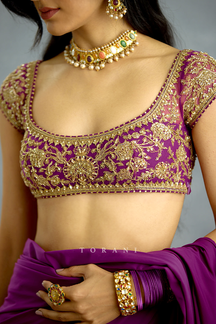 Banafsha Pranitha Saree Set – Bordered