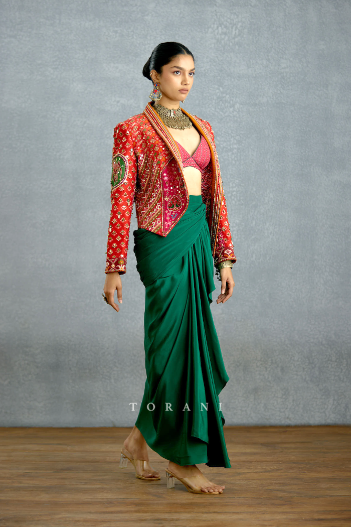 Harit Rasa Patola Jacket Set