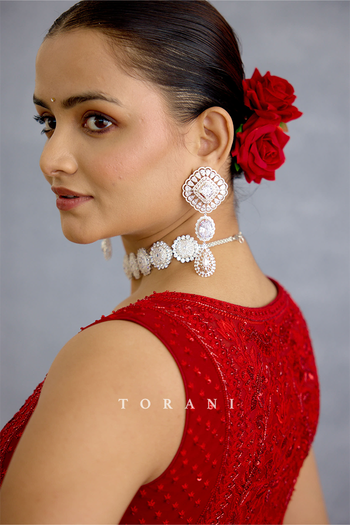 Surkh Bhanavi Sharara Set