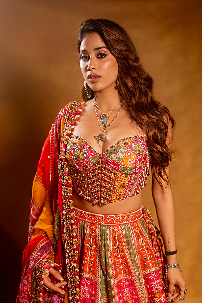 Janhvi Kapoor in our Custom Rangili Dhruvi Drashti Lehenga Set