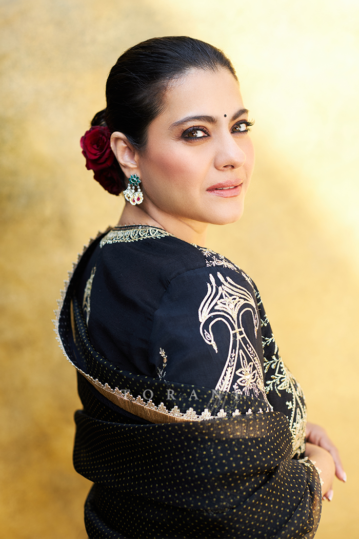 Kajol Devgan in Black Embroidered Kurta Set from Torani