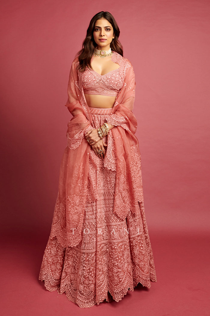 Malavika Mohanan in our Gulaab Advaita Lehenga Set