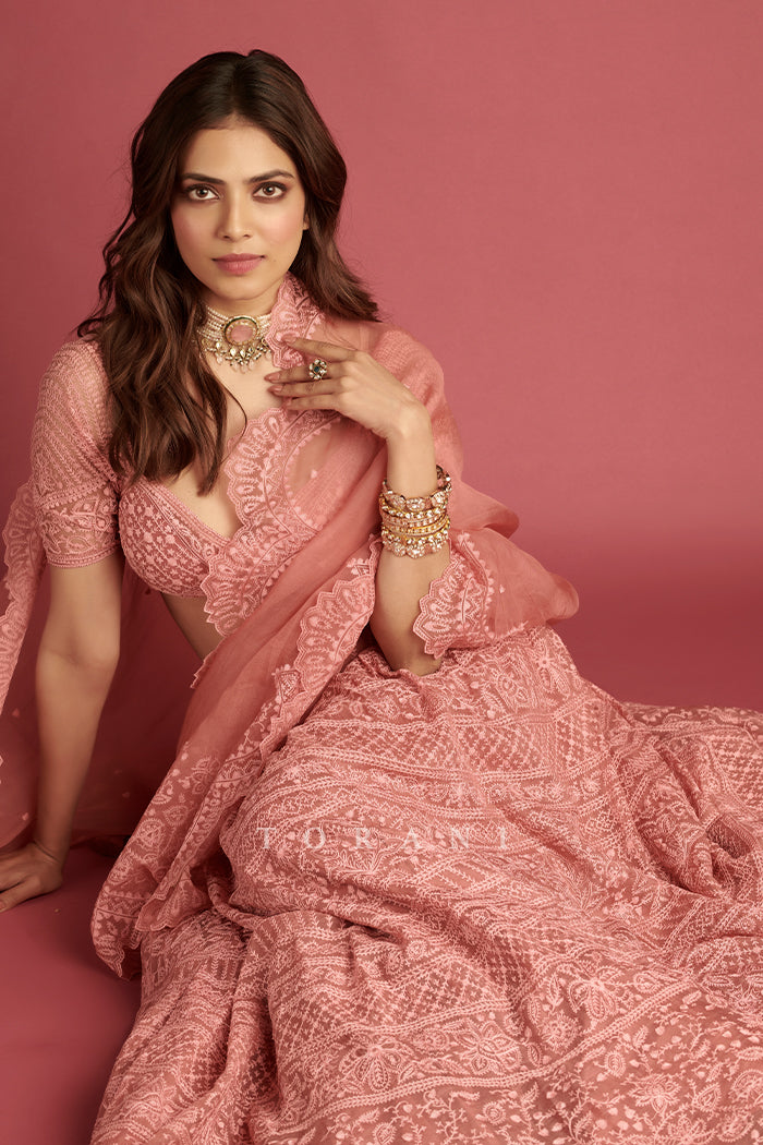 Malavika Mohanan in our Gulaab Advaita Lehenga Set