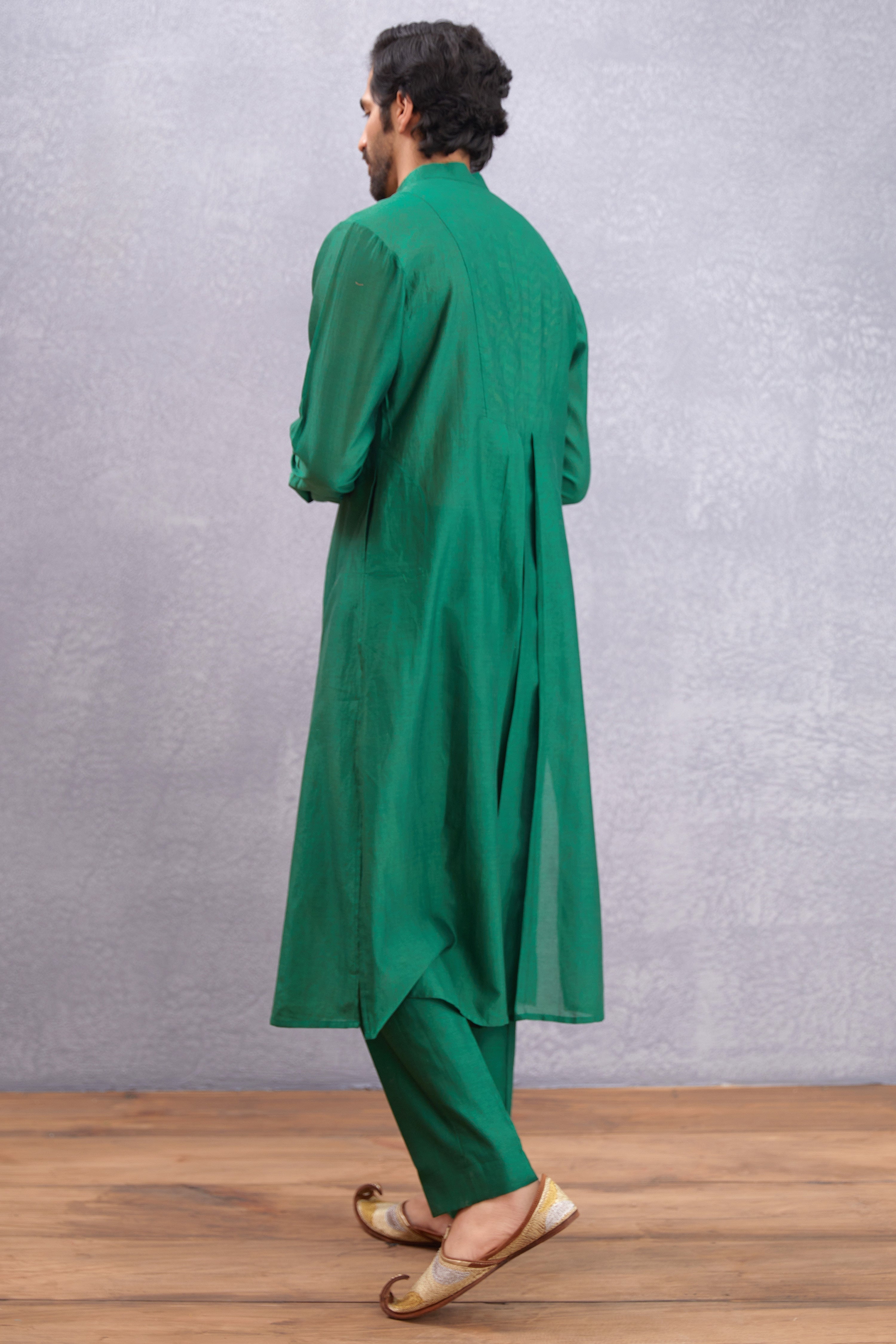 Amandeep Gill in our Panna Waheeda Lehenga Set & Demitri in our Panna Gulfam Bandi Set