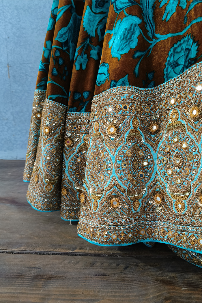 Sabz Nimah Lehenga/Damage