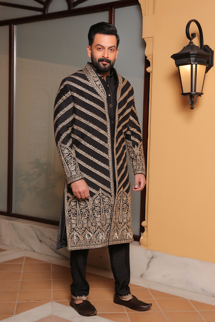 Prithviraj Sukumaran In Our Gulghast Farooq Sherwani Set