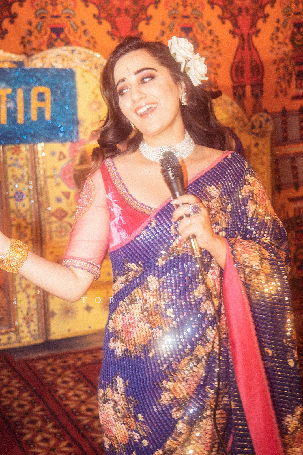 Jamuni Qasiba Chandi Sitara Saree