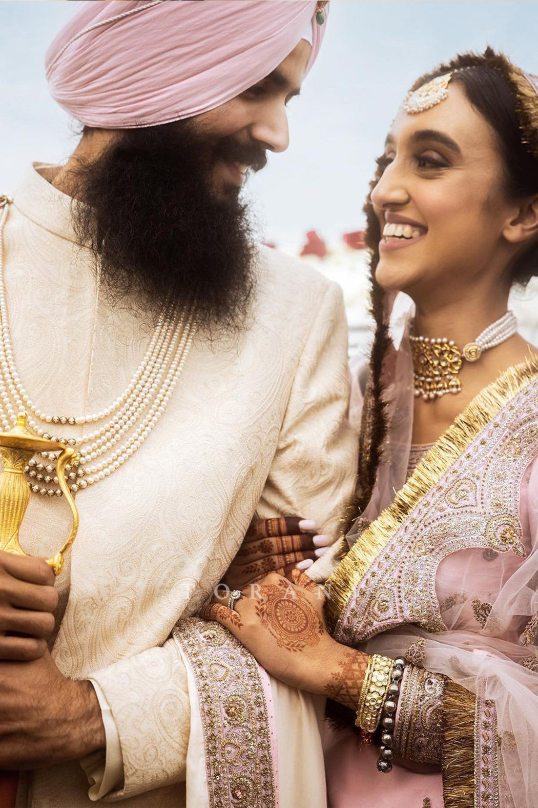 Harsukh in our Custom Gulabi Shaaleen Blouse & Chakor Chanda Lehenga Set