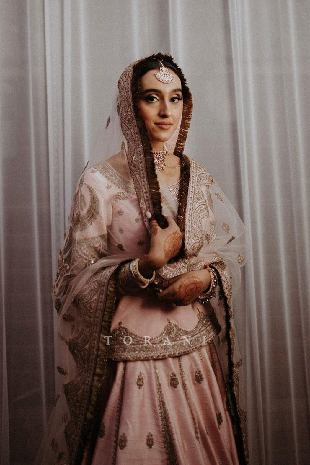 Harsukh in our Custom Gulabi Shaaleen Blouse & Chakor Chanda Lehenga Set