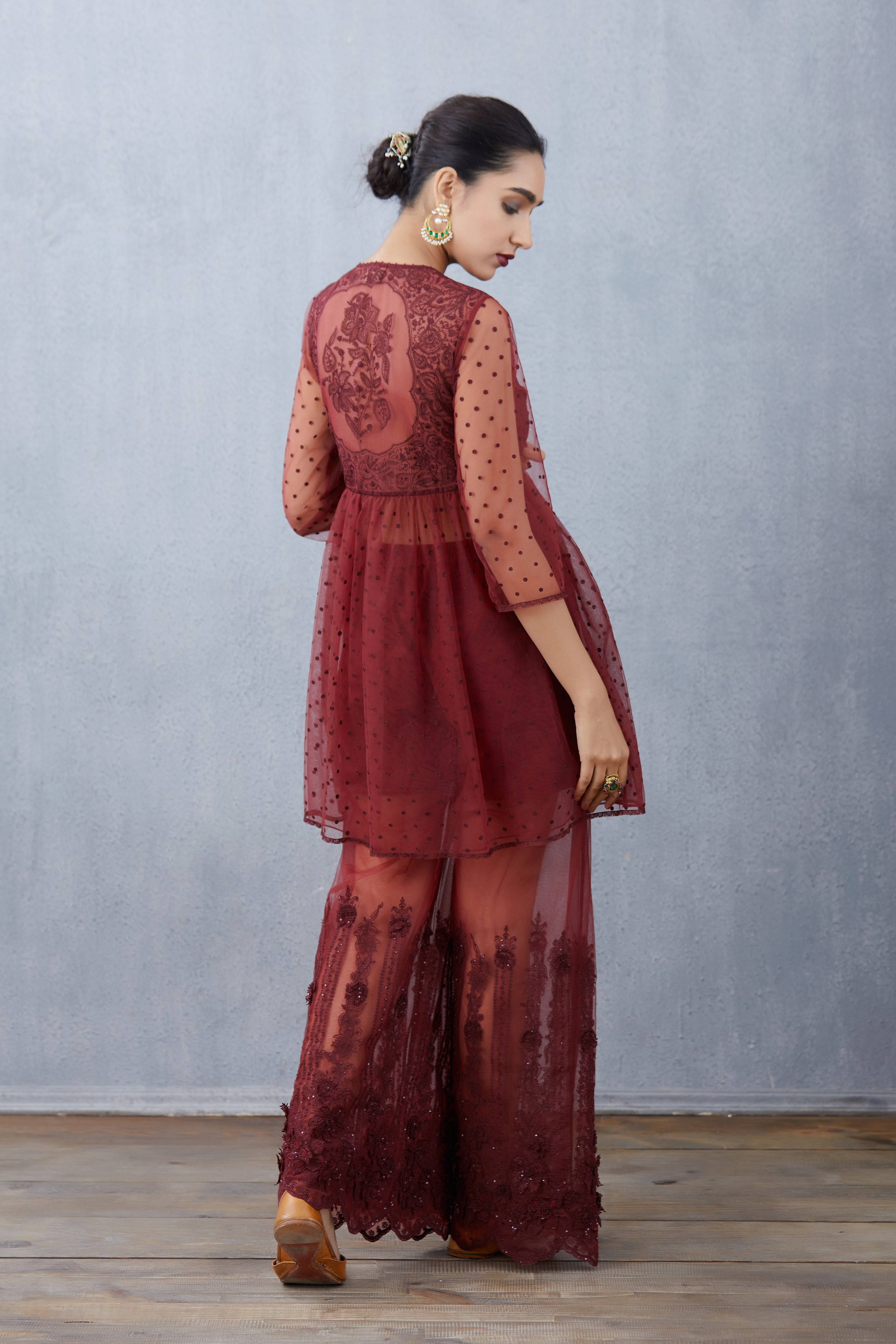 Mahogany Pravya Sharara set