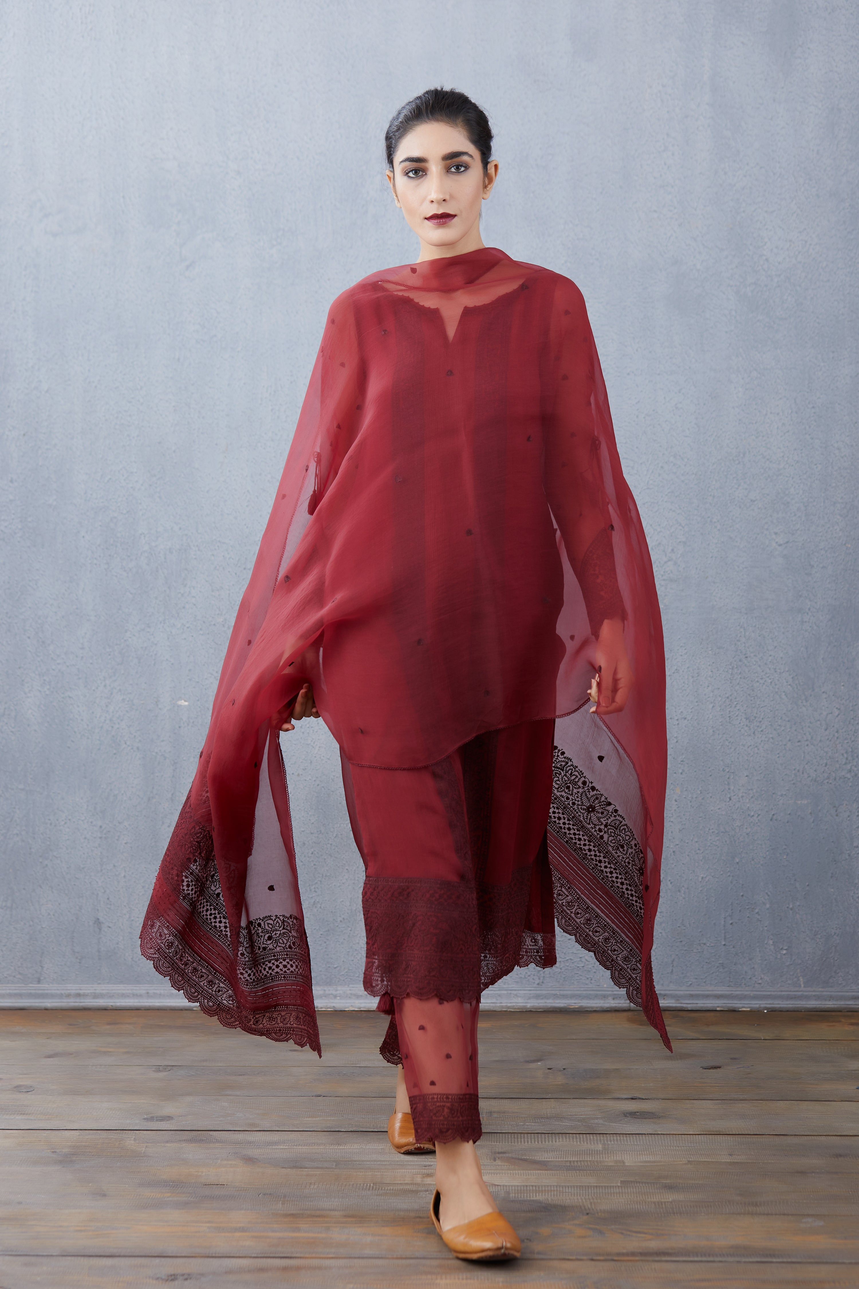 Mahogany Abhra Kurta Set