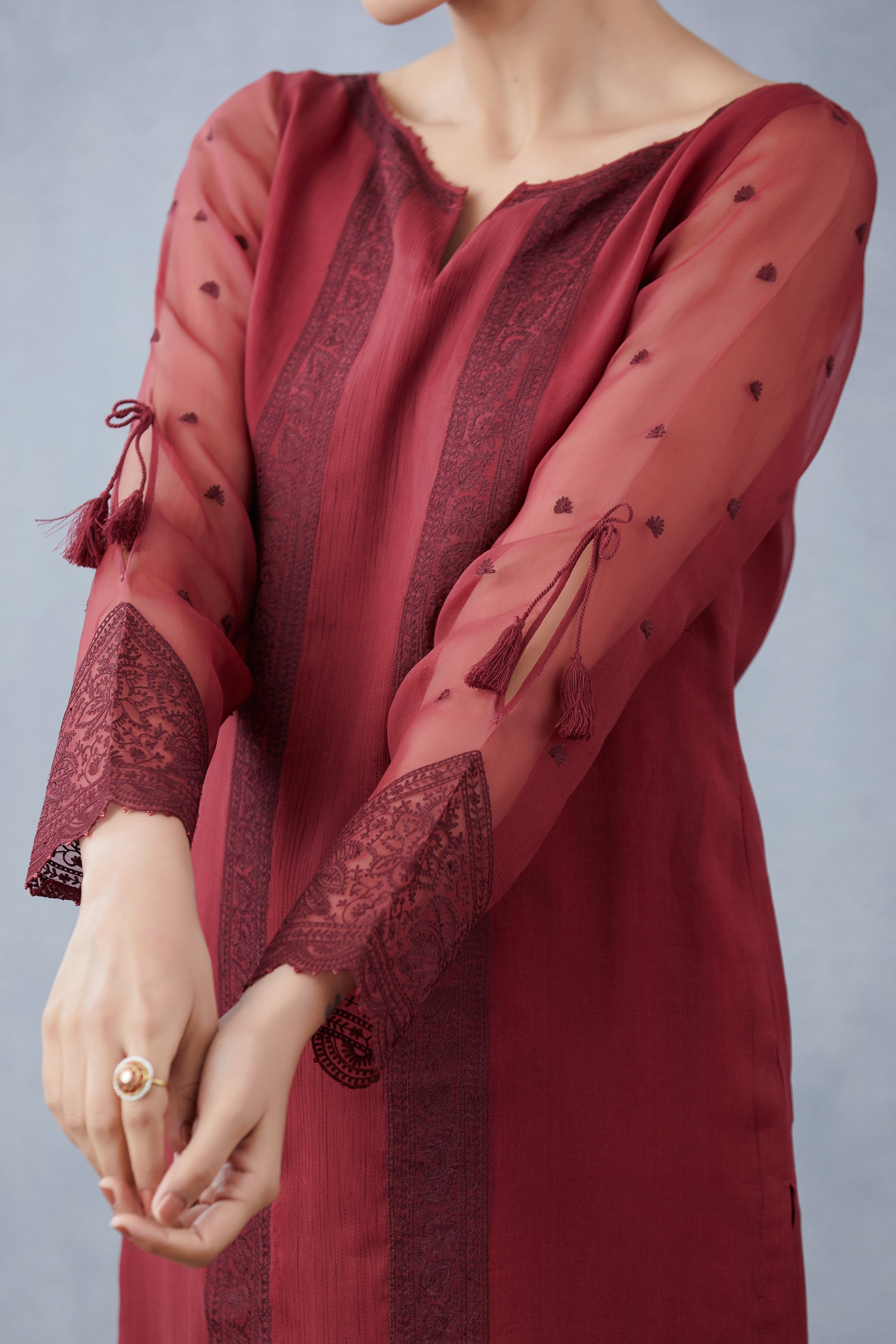 Mahogany Abhra Kurta Set