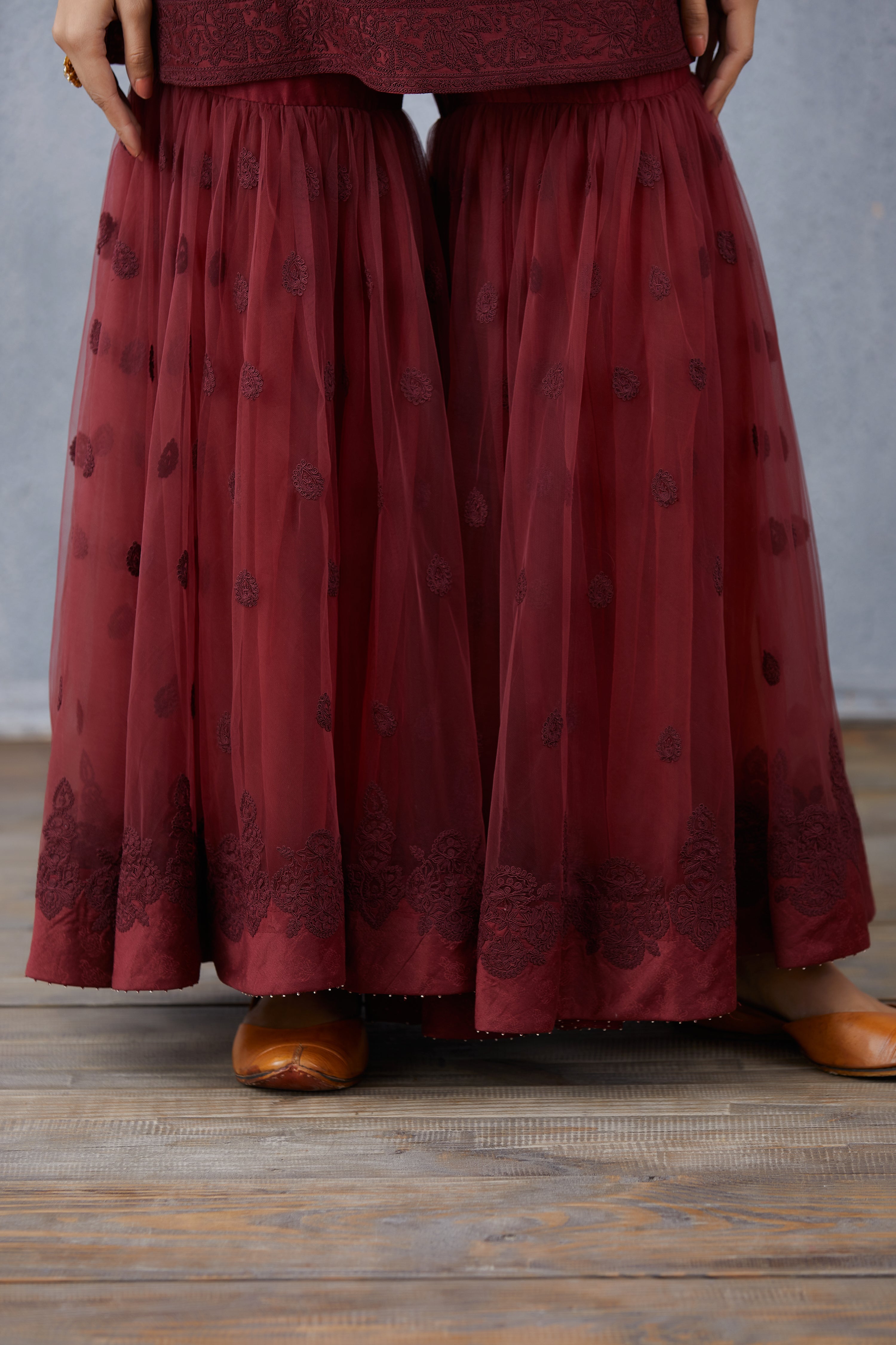 Mahogany Vedika Sharara Set