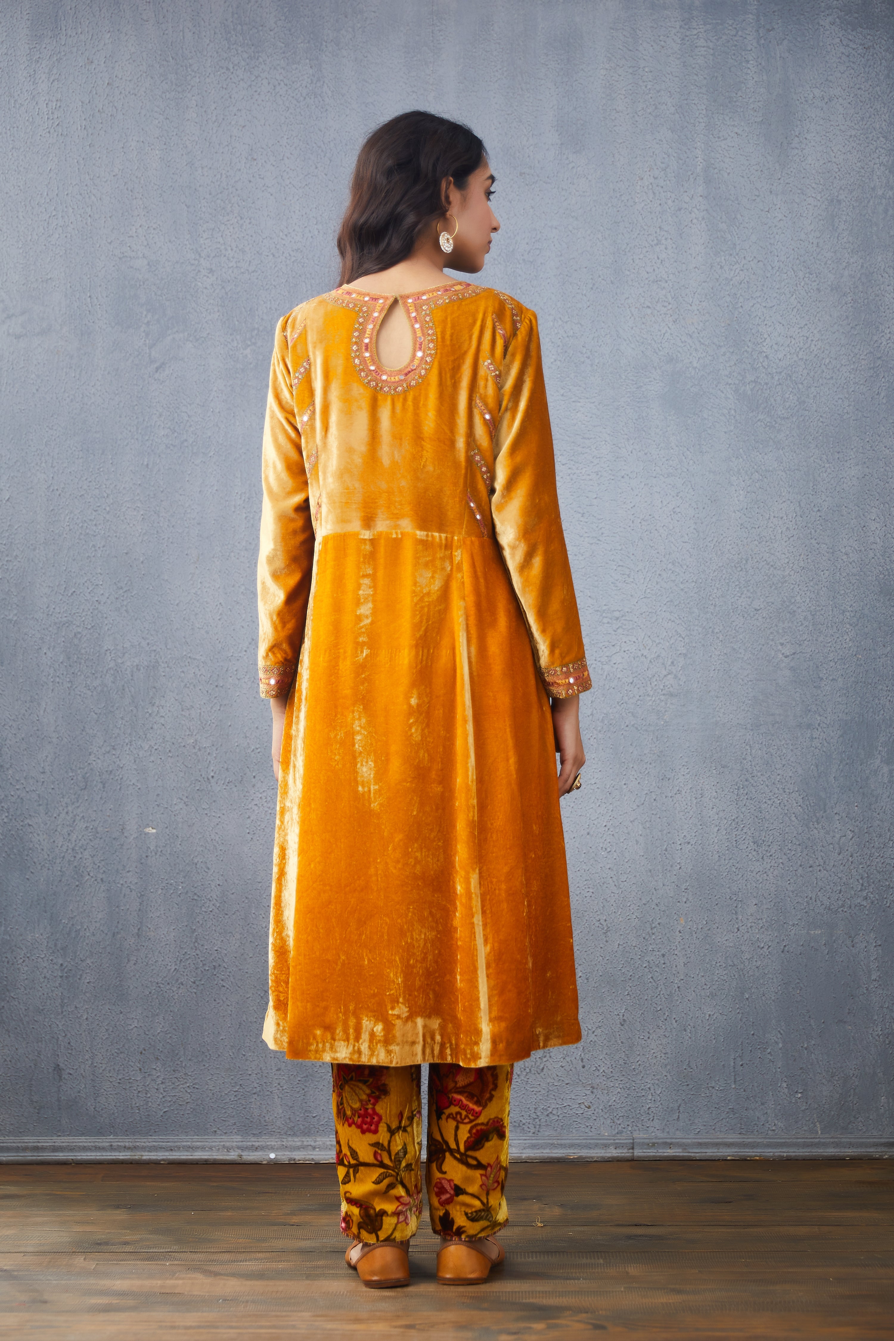 Mustard KURTA SET with straight pants by Torani