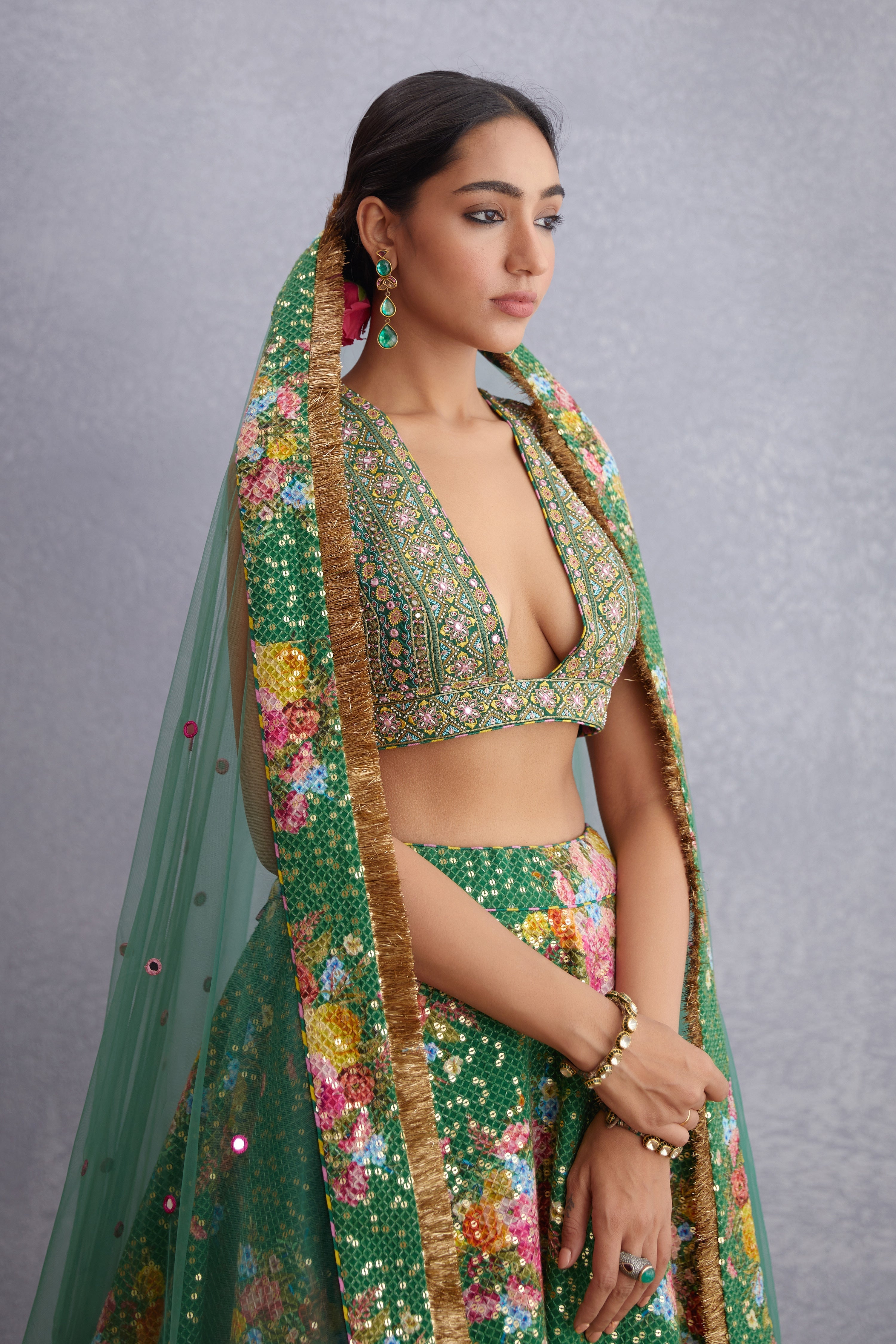 Shrishti Shrivastava in our Panna Aastika Zubaida Lehenga Set