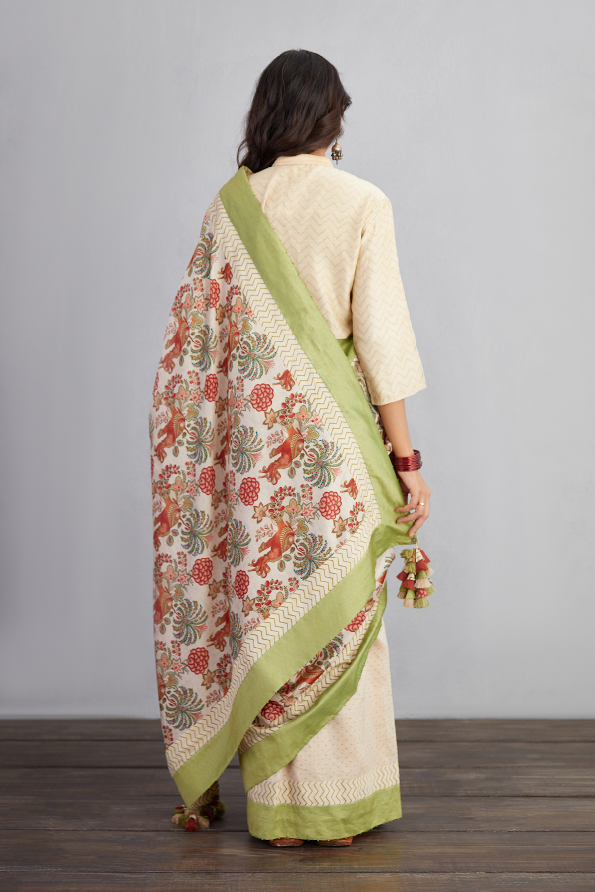 Airawata Ecru Chandani Saree