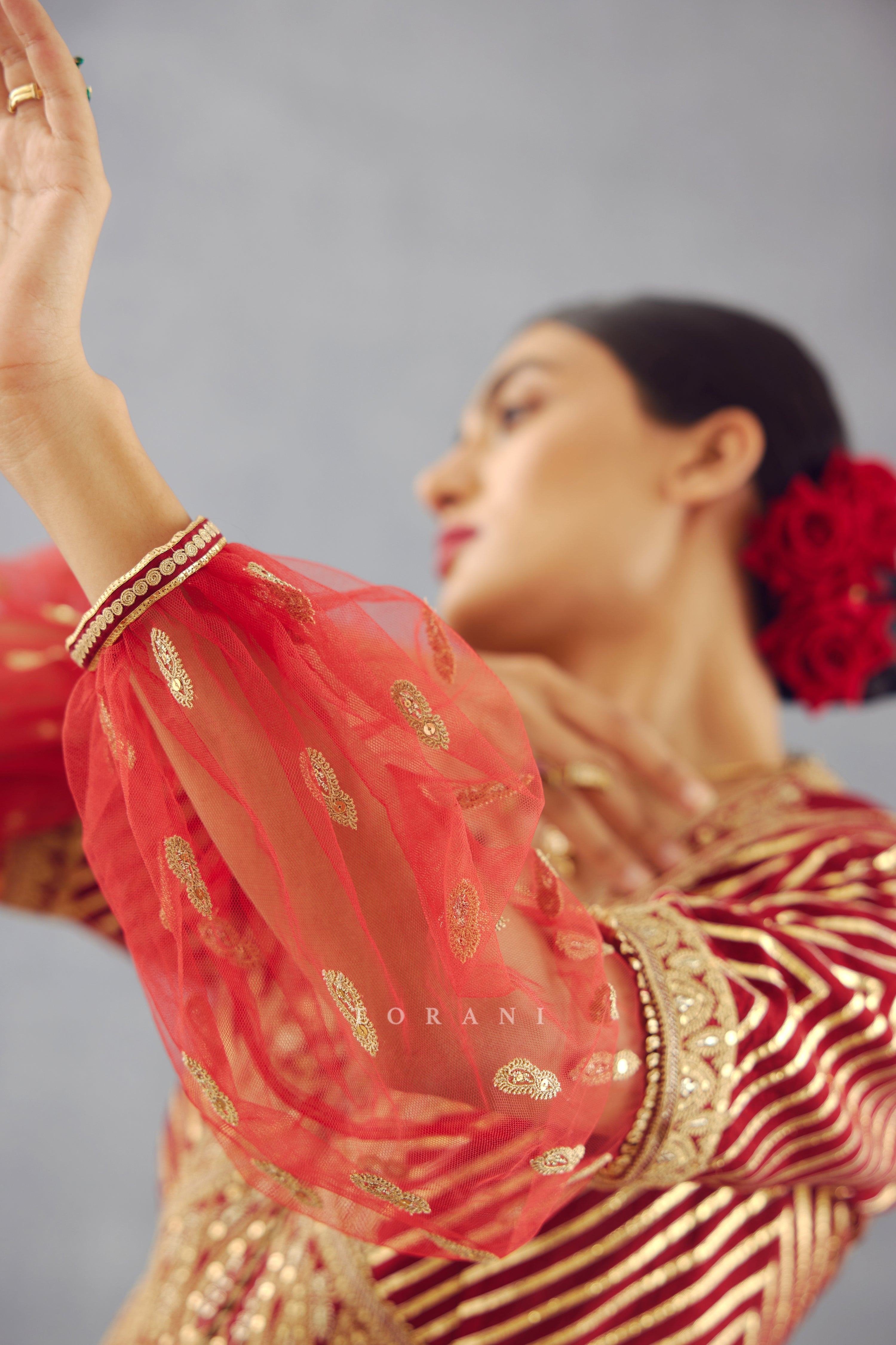 SALE - Sindoori Jhilmil Sharara Set